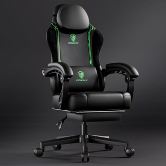 Dowinx Gaming Stuhl Racing Gamer Ergonomisch Lendenstütze 150KG Grün