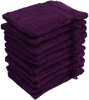 Müskaan - 5er Set Frottee Waschhandschuhe Elegance 16x21 cm 100% Baumwolle 500 g/m² Waschhandschuh aubergine