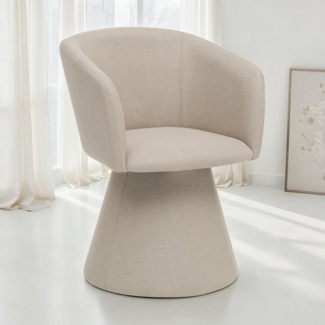 IDIMEX Polsterstuhl ALTO, Polsterstuhl mit konischem Standfuß und Armlehnen Stoffbezug Beige