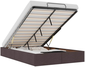 vidaXL Ottoman-Bett ohne Matratze Dunkelbraun 120x200 cm Stoff 3310871