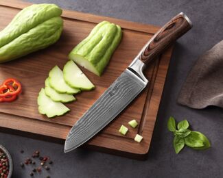 Wakoli Messer-Set EDIB Santoku Set I Kochmesser Küchenmesser-Set I 12 und 17cm Klingen (Damastmesser mit Geschenkbox, 2-tlg, 2er Damastmesser-Set), 67 Lagen Damaststahl, VG-10 Stahlkern