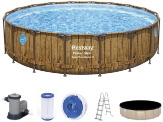 Bestway Power Steel Swimming Pool , Holz, 549x122 cm