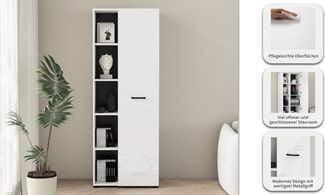 OTTO home Aktenschrank Moid, moderner Mehrzweckschrank, Maße: 64,5x41,5x175 cm, 5 Fächer mit viel Stauraum