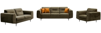 Beautysofa Polstergarnitur im modernen Stil auf hohen Metallbeinen VENEZIA, (Sessel + 2-Sitzer Sofa + 3-Sitzer Sofa im modernes Design), mit Metallbeine, Couchgarnituren aus Velours