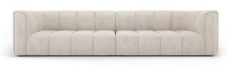 Micadoni Modulares Sofa Serena 4-Sitzer Strukturierter Stoff Beige