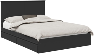 vidaXL Aufbewahrungsbett Schwarz 135 x 190 cm Holzwerkstoff 3411216