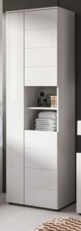 Badezimmer Hochschrank Larik in weiß Hochglanz 60 x 190 cm