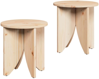 vidaXL Couchtisch 2 pcs Natur 41,5 x 41,5 x 44 cm Massivholz Kiefer 873544