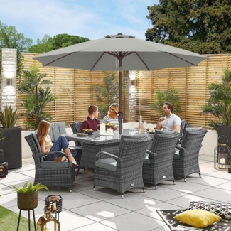 ABCCANOPY Sonnenschirm 270 cm wasserdicht UPF 50+ Stabil Hellgrau