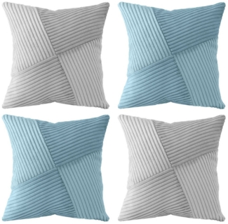 Amilian Kissenhüllen - 4er Set Kissenbezug, Kissenbezüge - Zierkissenbezüge, (4 Stück), 40x40 cm, Kissenhülle für Sofakissen, Dekokissen, Zierkissen, Kissen