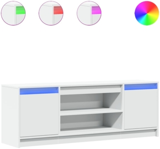 vidaXL TV-Schrank mit LED-Beleuchtung Weiß 139,5x34x50cm Holzwerkstoff 852194