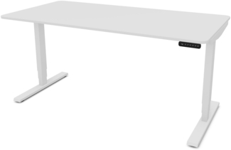 ASSMANN Elektrisch höhenverstellbarer Schreibtisch Y-Line Curved 160x80 cm Signalweiß Signalweiß Metall Holz