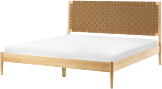 Bett mit Lattenrost Kiefernholz BRUNEMONT 180 x 200 cm Hellbraun