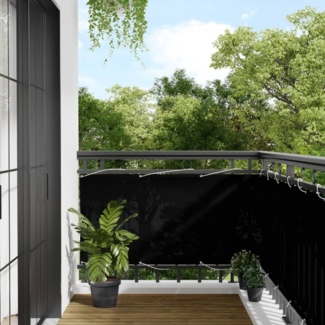 vidaXL Balkon-Sichtschutz Schwarz 75x700 cm 100 % Polyester-Oxford 4000361