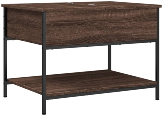 Couchtisch, Sofatisch Braun Eichen-Optik 70x50x50 cm Holzwerkstoff Metall