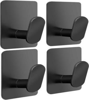 Refined Living Handtuchhaken Handtuchhaken ohne Bohren,4er Set - Handtuchhaken Bad Edelstahl, passend fur Badezimmer, kuche, (Badetuchhaken, Kleiderhaken, Huthaken,Wandhaken, 4-St, mit Klebe-Pads,Haken selbstklebend,Hochwertige Klebehaken extra-stark),...