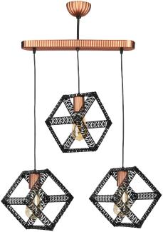 Hängeleuchte Diss Schwarz / Kupferfarben [lux. pro]