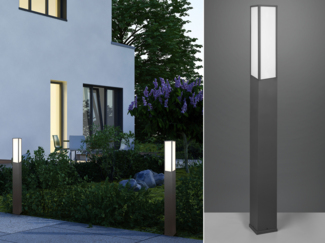 LED Wegeleuchte 2er Set eckig in Anthrazit, Höhe 155cm, IP54