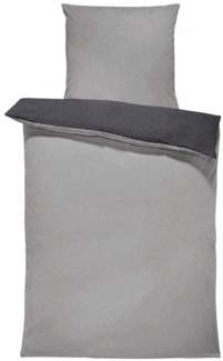 One Home Bettwäsche Doubleface Unifarben, Fleece, 2 teilig, Wende modern, kuschelig flauschig warm weich Winter Normalgröße