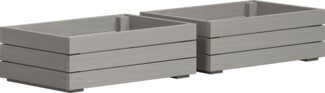 Inter-Furn Arona 2er Set Kiste, Kiefernholz, Kiefer Massiv Grau, 45 x 15 x 32 cm