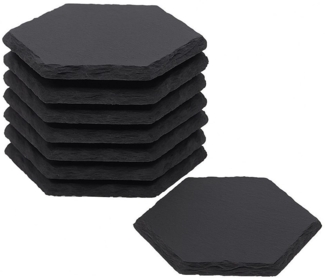 hausleben Glasuntersetzer Schiefer-Getränkeuntersetzer, 8-tlg.