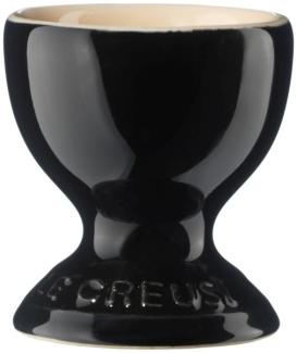 Le Creuset Steinzeug Eierbecher mit Stand-Fuß, Spülmaschinenfest, 9 g, 5.3 x 5.3 x 5.9 cm, Schwarz