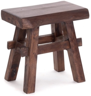 DESIGN DELIGHTS Hocker HOLZ HOCKER "VINTAGE 40", Hartholz, 43x45cm(HxB), Sitzhocker massiv