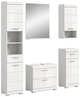 INOSIGN Badmöbel-Set Siena, 5 teilig, bestehend aus:, (Set, 5-St), Hochschrank, WBU, Spiegel, Unterschrank, Hängeschrank