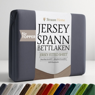 Strauss Home Spannbettlaken Premium Topper Spannbettlaken 150GSM für Matratzen-Topper 10cm Höhe, Gummizug: Rundumgummi, für Topper mit einer Höhe von 10cm, OEKO-TEX zertifiziert