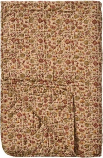 Ib Laursen Decke Quilt Tagesdecke Überwurf 180x130cm Rot Orange Blumen 07914-00