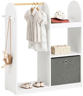 SoBuy Kleiderständer KMB40, Kinderkleiderschrank mit 3 Haken, Kleiderständer Kinder Regal, Kindergarderobe mit 3 Haken Kleiderschrank Kinderregal mit Boxen