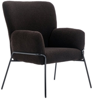 SVITA Loungesessel FREIA, Loungestuhl,Metallbeine,Teddyboucle,Schwarz