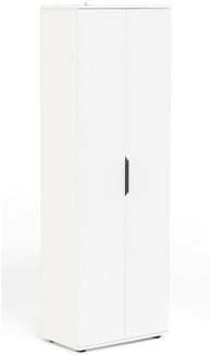 Dmora 2-türiger MehrzweckschrankBator, Multifunktionale Möbel, Schuhschrank, Besenschrank, 61x35 h180 cm, Mattweiß