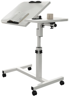 GarveeMore Beistelltisch Höhenverstellbar C-Form Laptoptisch Bett Sofa,mit Rollen, kippbarer Überbetttisch für Couch,Home Office,Krankenhaus