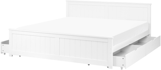 Bett mit 4 Schubladen Kiefernholz SABRAN 180 x 200 cm Weiß