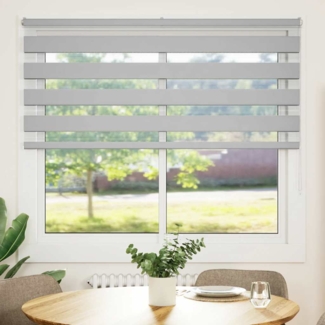 vidaXL Zebrarollo Hellgrau 155x100 cm Stoffbreite 150,9 cm Polyester 4014428