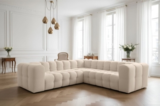 Ecksofa Designersofa SOLVIE XS in Stoff Tiffani Beige Seite Universal