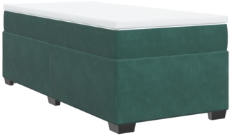 vidaXL Boxspringbett mit Matratze Dunkelgrün 90x190 cm Samt 3285254