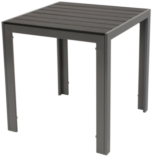 TPFGarden Gartentisch WATFORD (Bistrotisch mit Gestell aus Aluminium, silbergrau pulverbeschichtet, Hochwertige Tischplatte aus Kunstholz, dunkelgrau), Outdoor Esstisch - Terrassentisch - Maße (BxHxT): 70 x 75.5 x 70 cm