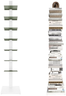 Fanttik Bücherregal Bücherschränke aus Metall, Vertikales Standregal Spine-Büroregal, CD Regal bis zu 100 Bücher