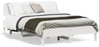 vidaXL Massivholzbett ohne Matratze Weiß 150x200 cm Kiefernholz 3328230