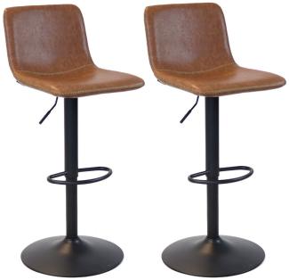 Bronx71 Barhocker Leder Texas höhenverstellbar cognac 60-76 cm - 2er Set