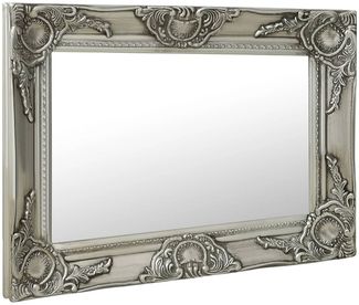 Wandspiegel, Badspiegel im Barock-Stil 60x40 cm Silbern de6948