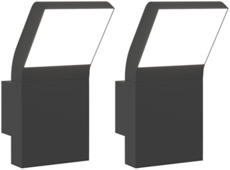 vidaXL LED-Außenwandleuchten 2 Stk. Schwarz Aluminiumdruckguss 4006269
