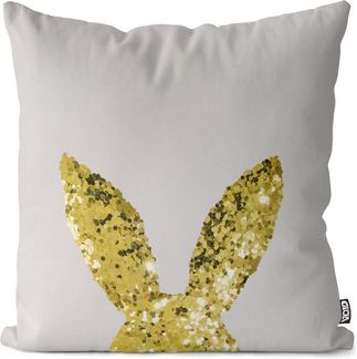 VOID Kissenbezug, (1 Stück), Playboy Gold Ostern Osterhase Dekoration Deko Urlaub Ferien Geschenke Eier bemalen Disko Wohnzimmer