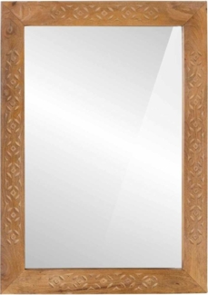 vidaXL Spiegel mit Spiegel Hellbraun 57 x 70 x 3 cm massives Mangoholz 4018111