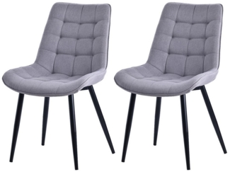 HOMAVO Esszimmerstuhl YZ2 STUHL-SET 2 Stück in Samt oder Webstoff (2Set)