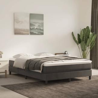 vidaXL Boxspringbett mit Matratze Dunkelgrau 140x190 cm Samt 3144328