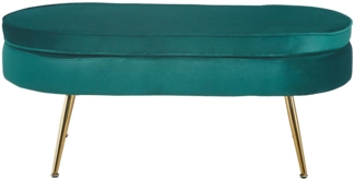 Sitzpouf Oval Samt Grün 99 x 44 x 40 cm