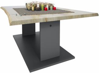 Couchtisch Beistelltisch Wohnzimmertisch Melo in Anthrazit mit Tischplatte in Eiche Nordic 102 x 40 x 67,5 cm